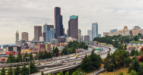Downtown Seattle Timelapse Stock Footage 47180605