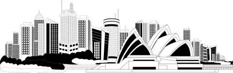 Downtown skyline Stock Illustration