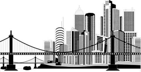 Downtown skyline Stock Illustration