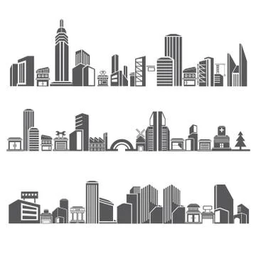 Downtown skyline Illustrazione stock