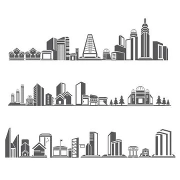 Downtown skyline Stock Illustration