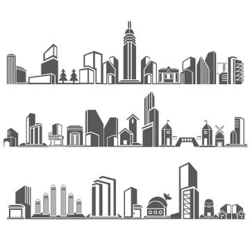 Downtown skyline Stock Illustration