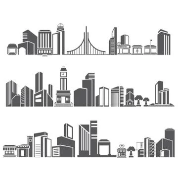 Downtown skyline Illustrazione stock