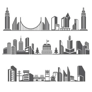 Downtown skyline Illustrazione stock