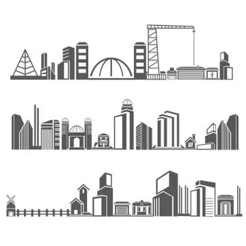Downtown skyline Stock Illustration