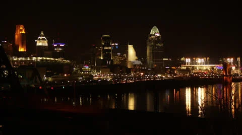 Downtown Skyline &amp; River Stock Footage 22474672