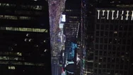 Downtown Skyscrapers At Night Stock Footage