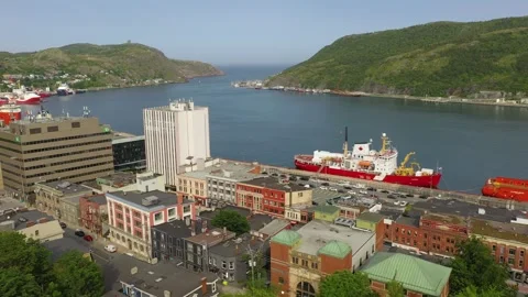 Downtown St. John's Harbour  in Newfoundland and Labrador, Canada Video stock 340414533