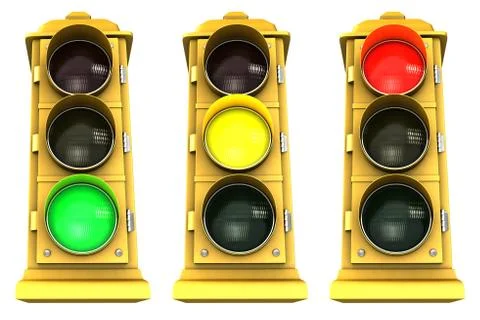 Downtown stoplight 3 pack Stock Illustration