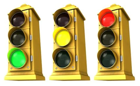 Downtown stoplight 3 pack Stockillustratie