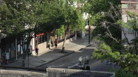 Downtown street angle, static Stock Footage 24427165