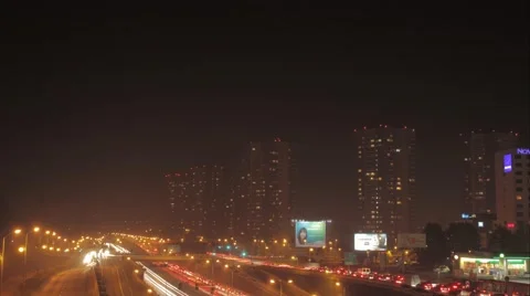 Downtown Streets At Night TIMELAPSE 库存影片 56804024
