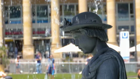 Downtown Stuttgart in Germany Stock Footage 132082836