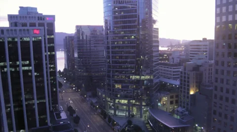 Downtown sunrise timelapse Stock Footage 28575300