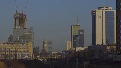 Downtown on a sunset Stock Footage 147753269