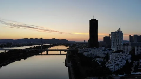 Downtown at sunset in vienna Stock Footage 116713265