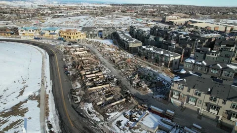 Downtown Superior Marshall Fire 库存影片 168764214