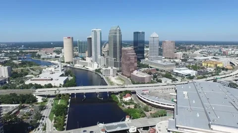 Downtown Tampa Drone Stock Footage