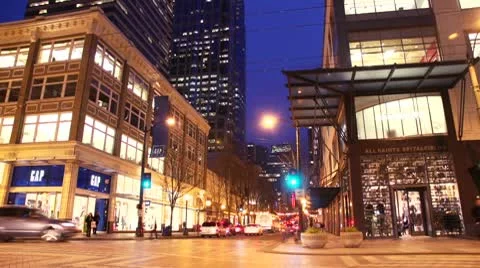 Downtown time-lapse Stock Footage 10732951