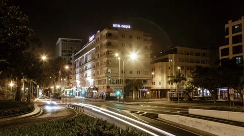 Downtown timelapse city at night Stock Footage 33384993