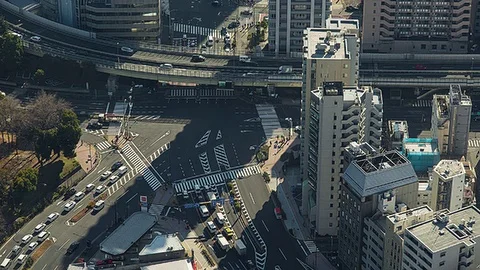 Downtown Tokyo Intersection Timelapse 30FPS Stock Footage 71705203