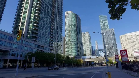 Downtown Toronto, light traffic. Stock Footage 75800085