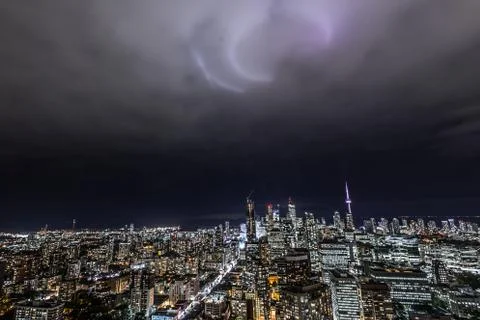 Downtown toronto at night Stock Photos