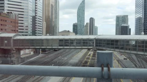 Downtown Toronto train tracks - Union station Stock Footage 68999580