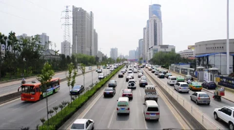 Downtown Traffic in china Stock Footage