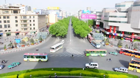 Downtown Traffic Timelapse Stock Footage