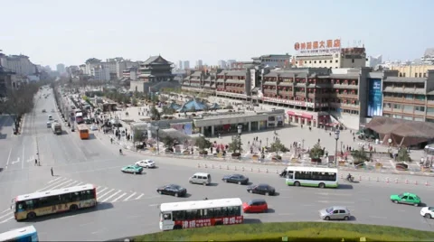 Downtown Traffic Timelapse Stock Footage 906415