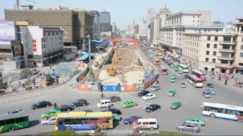 Downtown Traffic Timelapse Stock Footage 906631