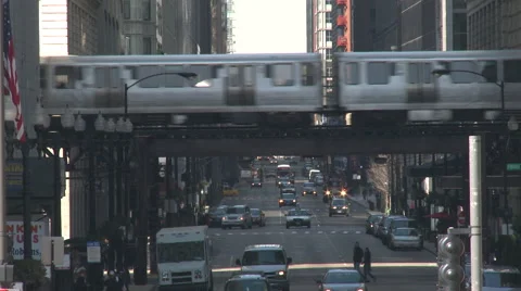 Downtown Train Pass Stock Footage 43153909