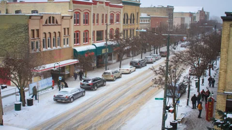 Downtown Traverse City Time Lapse of Parkway Stock Footage 34733395