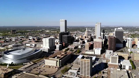 Downtown Tulsa, Drone Shot Stock Footage 97124752