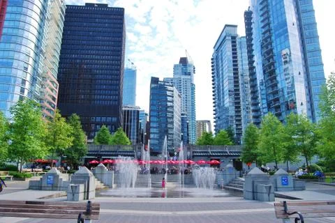 Downtown Vancouver Modern Architecture in Canada Stock Photos