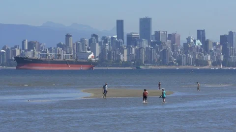 Downtown view from the beach. 库存影片 86171281