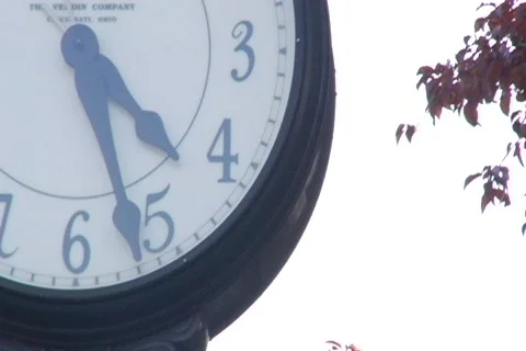 Downtown Village Clock Stock Footage 294173
