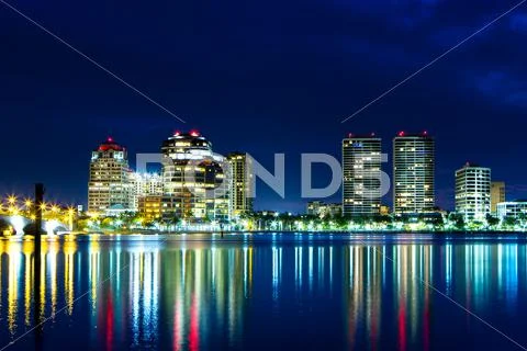 Downtown West Palm Skyline Stock Photos