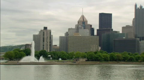 DowntownPittsburghZoom Stock Footage 492638