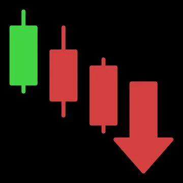 Downtrend Candlestick Pattern vector Cryptocurrency Analytics colored icon .. 스톡 일러스트