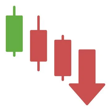 Downtrend Candlestick Pattern vector Trading icon or symbol Illustrazione stock