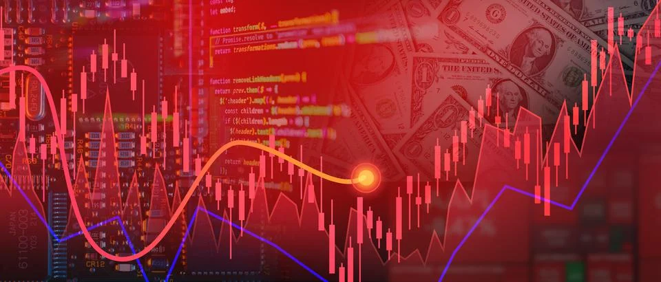 Downtrend line chart Ilustración de archivo