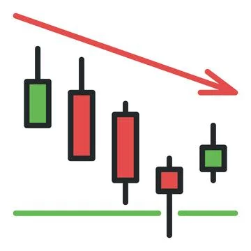 Downtrend vector crypro chart colored icon or design element Ilustración de archivo