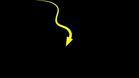 Downward arrow line animation, alpha channel doodle arrow transparent backg.. Video stock 309265198