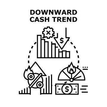 Downward cash trend concept vector illustration Stock Illustration