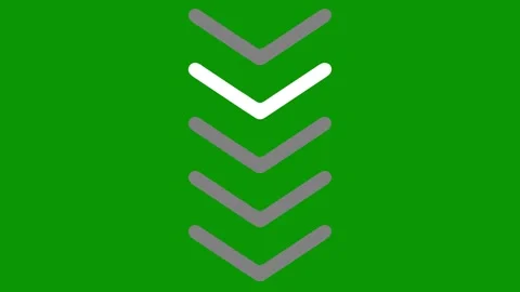 Downward chevrons animating smoothly on green screen background. 스톡 동영상 334701310