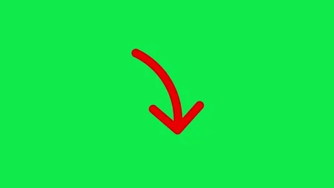 Downward curved arrow direction animation Stock Footage 330524778
