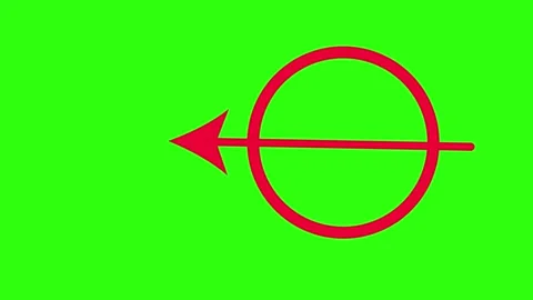 Downward Curved Arrow in Prohibited Circle Animation on Green Screen 4k,2k,hd Stock Footage 310920633