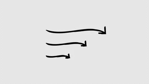 Downward curved arrows to right hand-drawn sketch animation 库存影片 329609166